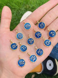 Enamel Round 12 Constellation Charm Pendant Necklace Chain Choker for Women