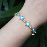 Colorful Enamel Star Bracelet with Zircon Eye Charm