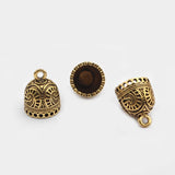 5Pcs Ethnic Tassel End Cap Loop Round Leather Cord DIY Boho Necklace Bracelet