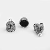 5Pcs Ethnic Tassel End Cap Loop Round Leather Cord DIY Boho Necklace Bracelet