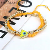 5Pcs Evil Eye Bead Bracelet, Crystal Glass Lucky Eyes Jewelry