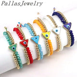 5Pcs Evil Eye Bead Bracelet, Crystal Glass Lucky Eyes Jewelry