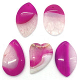 5Pcs Colorful Stone Round Pendant 25-55mm DIY Jewelry Making Charms