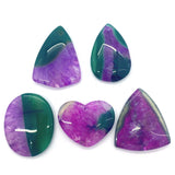 5Pcs Colorful Stone Round Pendant 25-55mm DIY Jewelry Making Charms