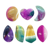 5Pcs Colorful Stone Round Pendant 25-55mm DIY Jewelry Making Charms