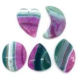 5Pcs Colorful Stone Round Pendant 25-55mm DIY Jewelry Making Charms