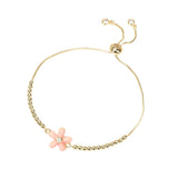 Zircon Little Pink Flower Bracelet for Women, Romantic Party Jewelry