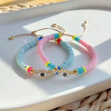 5Pcs Soft Pottery Bracelet,Adjustable Bracelets,Clay Jewelry