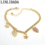 5Pcs CZ Micro Pave Charms Chain Link Bracelets