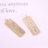 5Pcs CZ Star Rectangle Bar Pendants DIY Jewelry Making