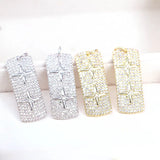 5Pcs CZ Star Rectangle Bar Pendants DIY Jewelry Making