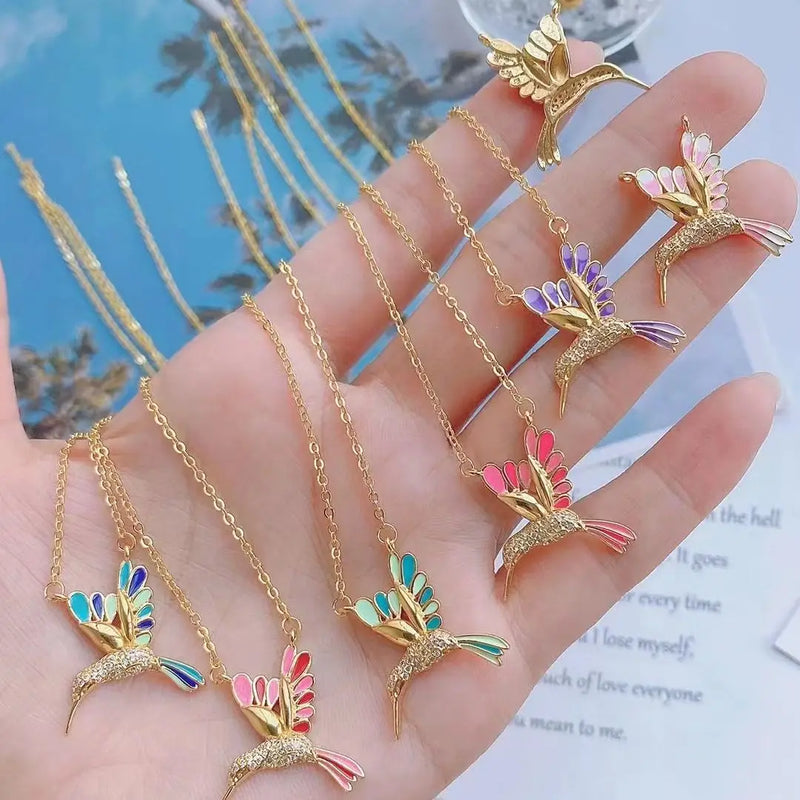 Crystal Animal Bird Necklace Chain Pendant Choker Collar for Women
