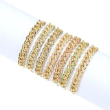Classic Cz Bracelet Plated Rainbow Zircon Jewelry Adjustable Chain Link Bracelet