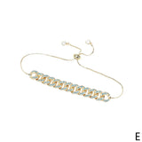 Classic Cz Bracelet Plated Rainbow Zircon Jewelry Adjustable Chain Link Bracelet