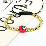 Colorful Acrylic Eye Heart Charm Lucky Bracelet Rope Bracelet Amulet Jewelry