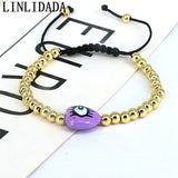 Colorful Acrylic Eye Heart Charm Lucky Bracelet Rope Bracelet Amulet Jewelry