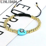 Colorful Acrylic Eye Heart Charm Lucky Bracelet Rope Bracelet Amulet Jewelry