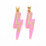 5Pcs Zircon Lightning Pendant for Jewelry Making