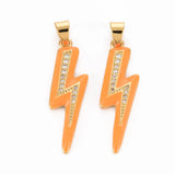 5Pcs Zircon Lightning Pendant for Jewelry Making