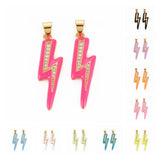 5Pcs Zircon Lightning Pendant for Jewelry Making