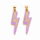 5Pcs Zircon Lightning Pendant for Jewelry Making