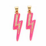 5Pcs Zircon Lightning Pendant for Jewelry Making