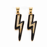 5Pcs Zircon Lightning Pendant for Jewelry Making