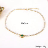 5Pcs Eye Tennis Chain Choker Set, Zircon Necklace Bracelet for Women