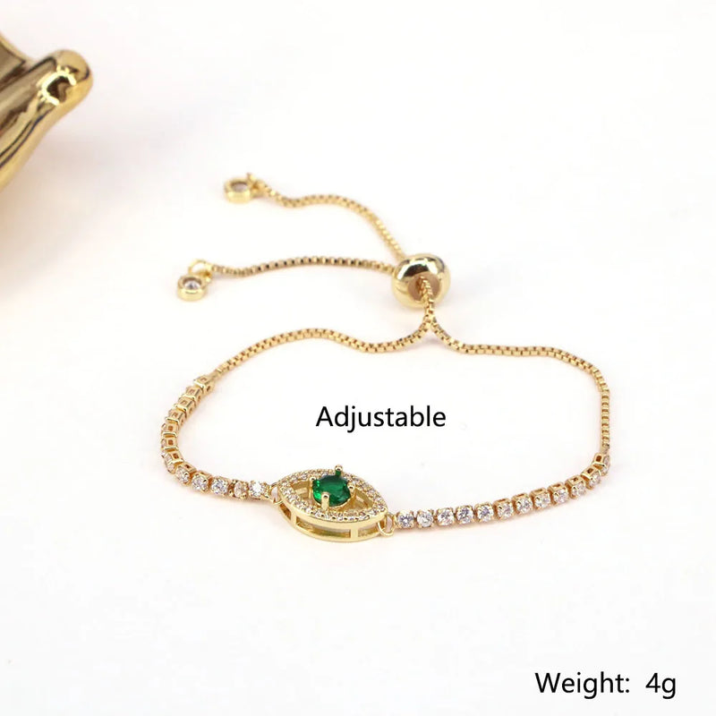 5Pcs Eye Tennis Chain Choker Set, Zircon Necklace Bracelet for Women