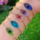 5Pcs Colorful Eyes Charm Jewelry Finding Bracelet