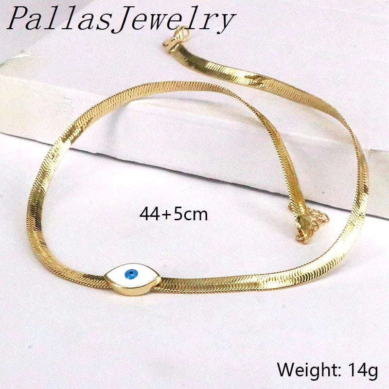 Enamel Charm Women's Snake Chain Choker Necklace