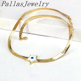 Enamel Charm Women's Snake Chain Choker Necklace