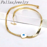 Enamel Charm Women's Snake Chain Choker Necklace