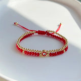 5Pcs Evil Eye Bracelet Red Crystal Beaded For Girl