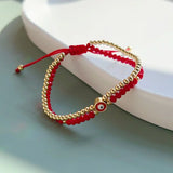 5Pcs Evil Eye Bracelet Red Crystal Beaded For Girl