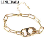5Pcs Geometric Metal Pendant Bracelet for Women Charm Bracelet