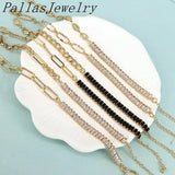 Plated CZ Tennis Paperclip Bracelet - Women