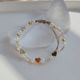 5Pcs Natural Pearl Bracelets Heart Star Jewelry Women Valentines Gift