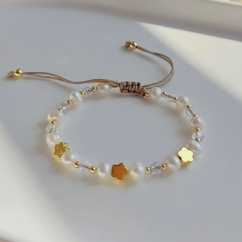 5Pcs Natural Pearl Bracelets Heart Star Jewelry Women Valentines Gift