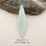 5Pcs Natural Stone Pendants Set 56x14x4mm 19g