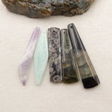 5Pcs Natural Stone Pendants Set 56x14x4mm 19g
