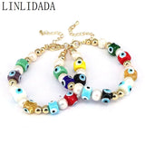 5Pcs Pearl Beaded Bracelets for Women Lampwork Eye Beads Eyes Bracelet