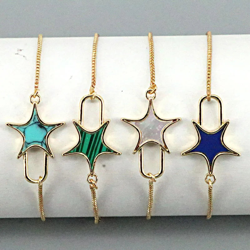 5Pcs Geometric Shape Chain Bracelets for Women Gift