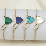 5Pcs Geometric Shape Chain Bracelets for Women Gift