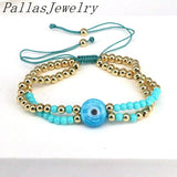 5Pcs Evil Eye Bracelet Enamel Beaded Lucky Eye Beads Bracelets