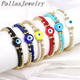 5Pcs Evil Eye Bracelet Enamel Beaded Lucky Eye Beads Bracelets
