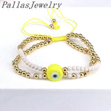 5Pcs Evil Eye Bracelet Enamel Beaded Lucky Eye Beads Bracelets