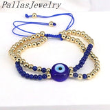 5Pcs Evil Eye Bracelet Enamel Beaded Lucky Eye Beads Bracelets