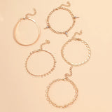 5Pcs Heart Anklet Chain Set for Women, Boho Foot Jewelry Gift