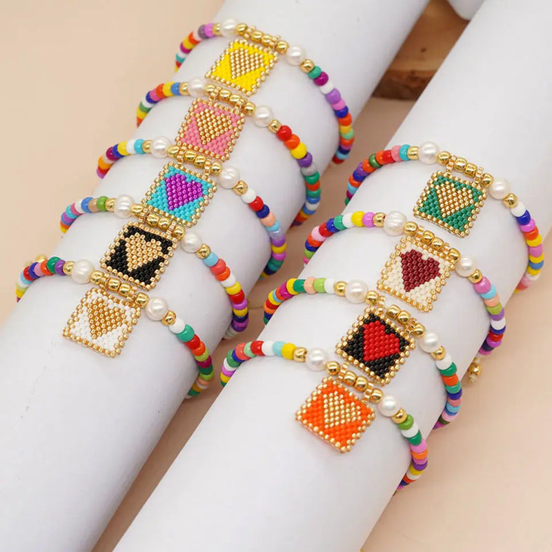 5Pcs Colorful Bead Friendship Bracelets Boho Summer Jewelry
